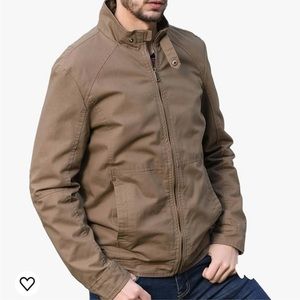 WenVen Men's Casual Lightweight Military Jacket Tan